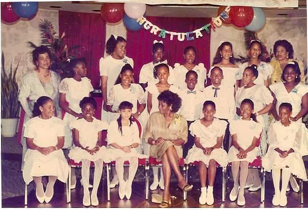 Mrs Carrington at 1990 class graduation